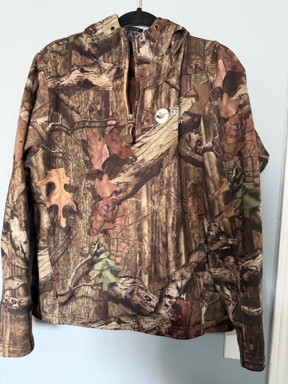White BearCamo Pullover Hoodie in Brown and Green